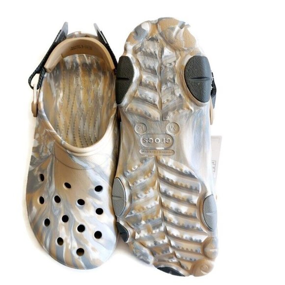 CROCS Classic Mens Size 12 All Terrain Clog Sandals Comfort Shoes Marbled Chai - Picture 7 of 8